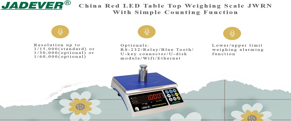 単純なカウント機能を備えた中国の赤色 LED テーブルトップ天秤ばかり JWRN