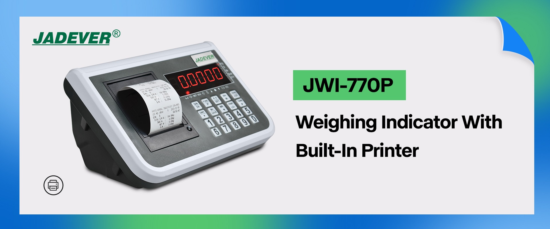 JADEVER JWI-770P 内蔵プリンタ付き計量インジケータで計量管理をワンステップで