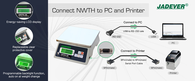 Jadever体重計NWTHはPCとプリンターに接続します